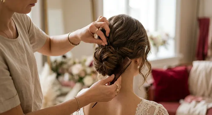 Kỹ thuật làm tóc búi cô dâu (ảnh minh họa)